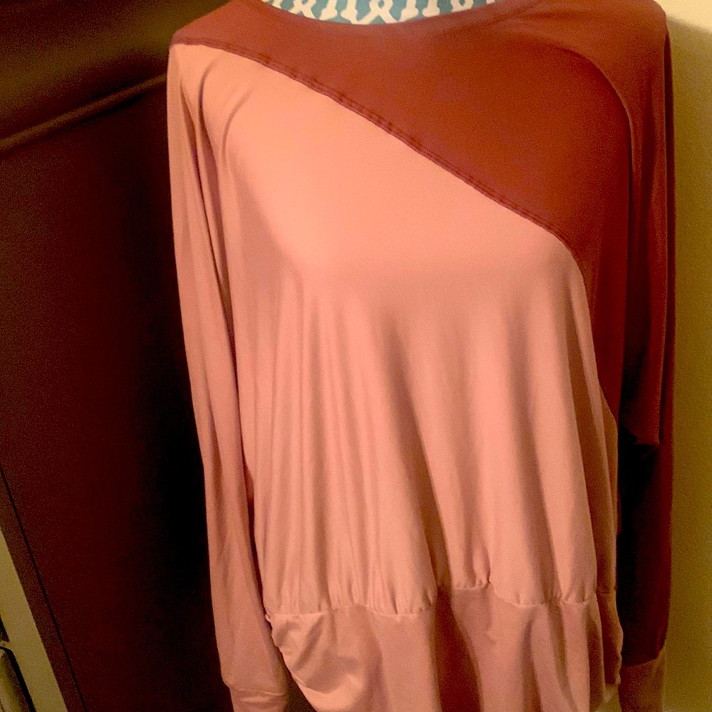 Tahari Sport Light & Dark Rose Tee would be perfect with Jeans or Ltr. Tights.